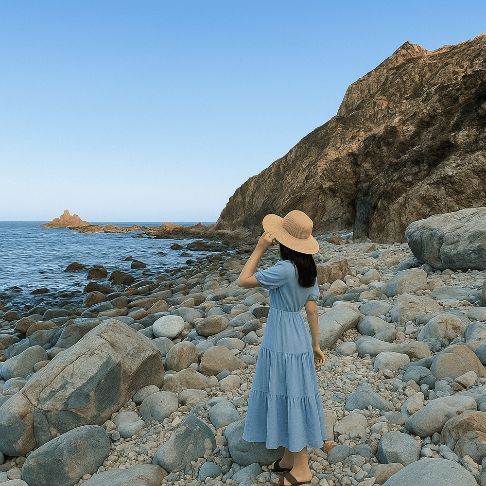 Một góc chụp khác tại bãi Đá Đẻ Eo Gió (Nguồn: Internet).